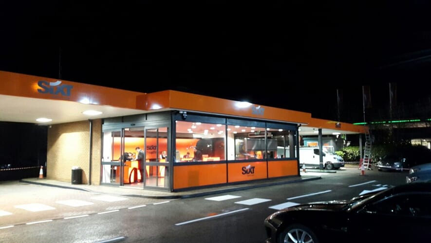 An image of the SIXT Car Rental exterior signage.